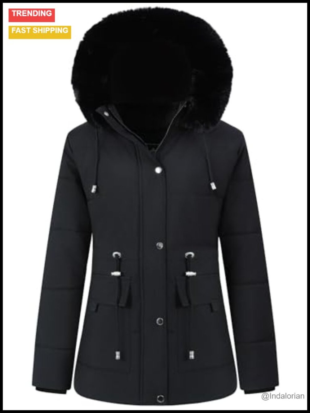 Women's Warm Winter Puffer Coat Thicken Fleece Lined Down Jacket